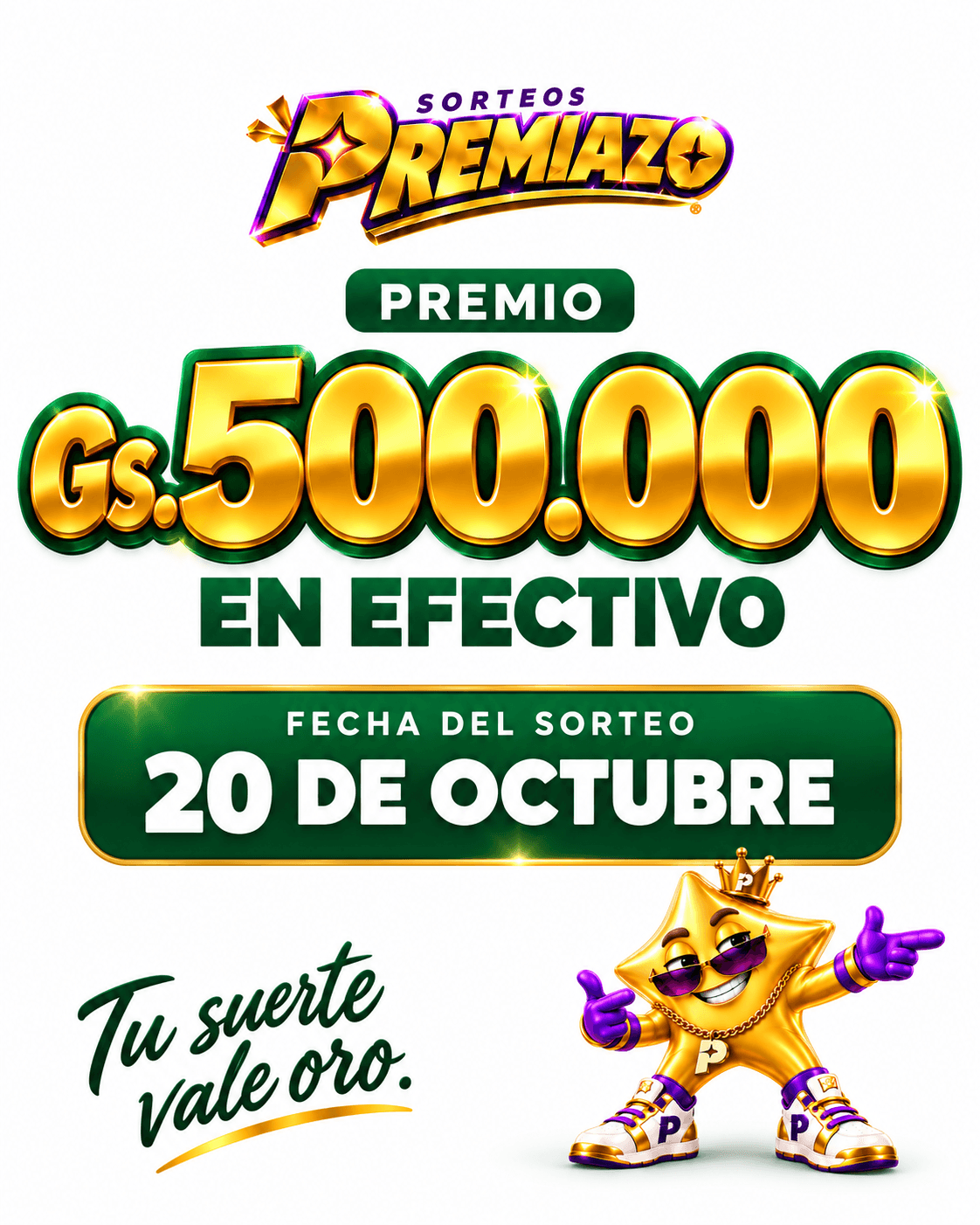 💵💵💵🍀🍀 QUINIENTOS MIL GUARANIES EN PREMIOS - SI! Gs. 500.000 - 💵💵💵🍀🍀